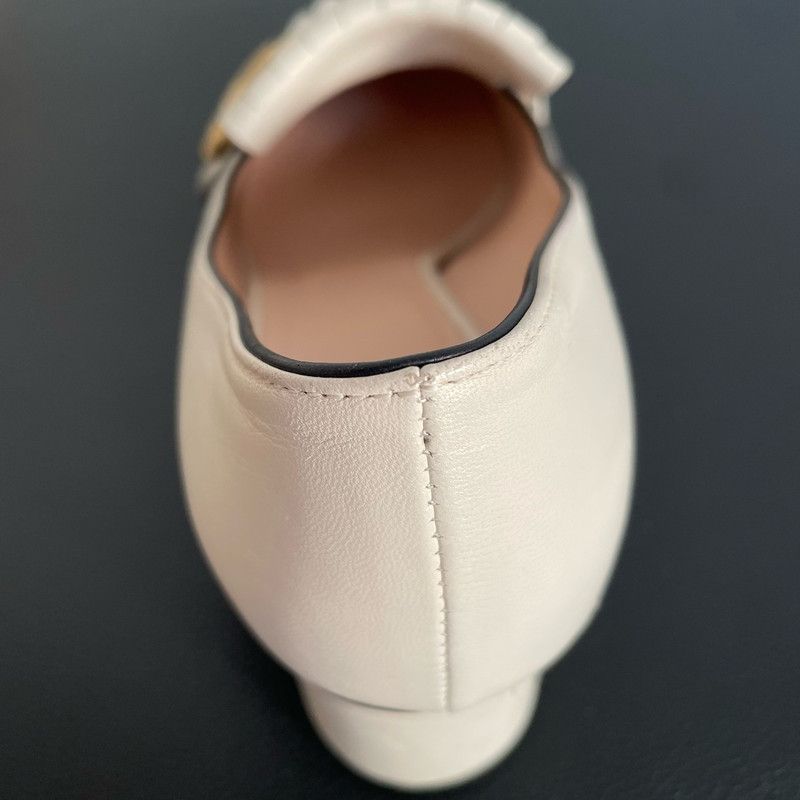 Gucci Gucci White Fringed GG Buckle Heeled Loafers 0079 Size US 5 / EU 37 - 19 Thumbnail