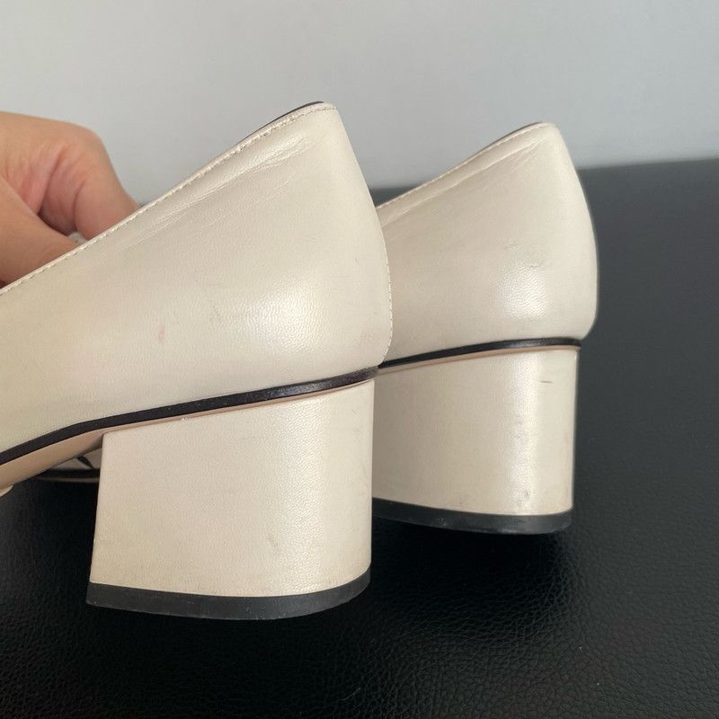 Gucci Gucci White Fringed GG Buckle Heeled Loafers 0079 Size US 5 / EU 37 - 15 Thumbnail