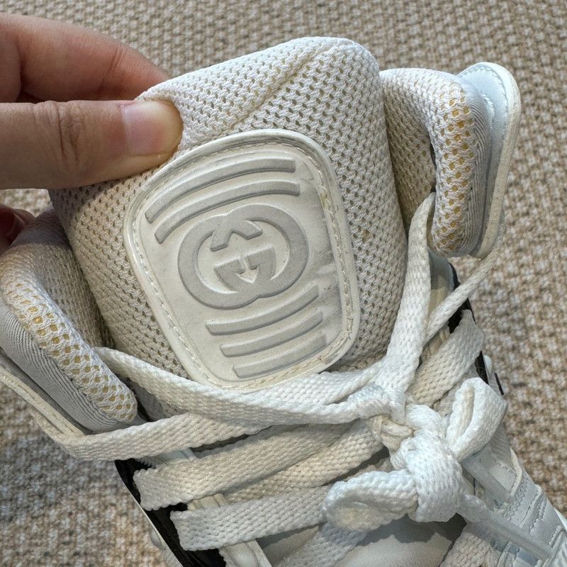 Gucci Gucci High-Top Basketball Sneakers in White and Blue 0079 Size US 7.5 / EU 40-41 - 7 Thumbnail