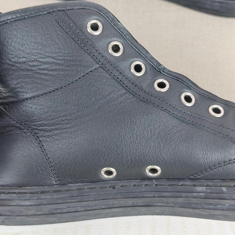 Gucci Gucci Black Leather High-Top Sneakers for Men 0079 Size US 8 / EU 41 - 11 Thumbnail