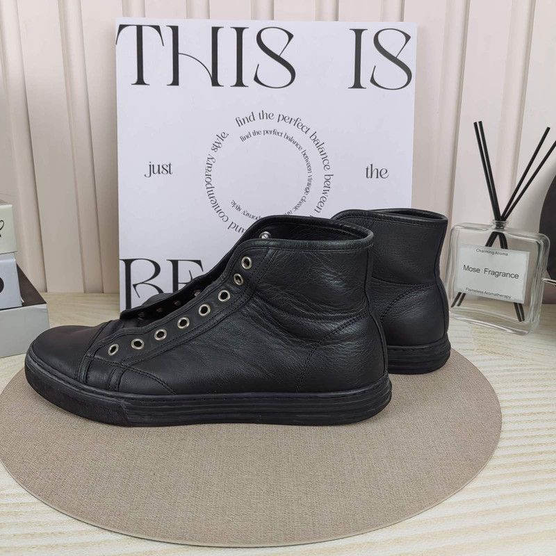 Gucci Gucci Black Leather High-Top Sneakers for Men 0079 Size US 8 / EU 41 - 5 Thumbnail