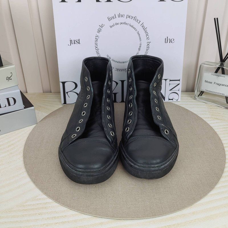 Gucci Gucci Black Leather High-Top Sneakers for Men 0079 Size US 8 / EU 41 - 2 Thumbnail