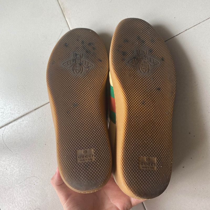 Gucci Gucci Brown and Green Leather Casual Sneakers 0079 Size US 9.5 / EU 42-43 - 4 Thumbnail