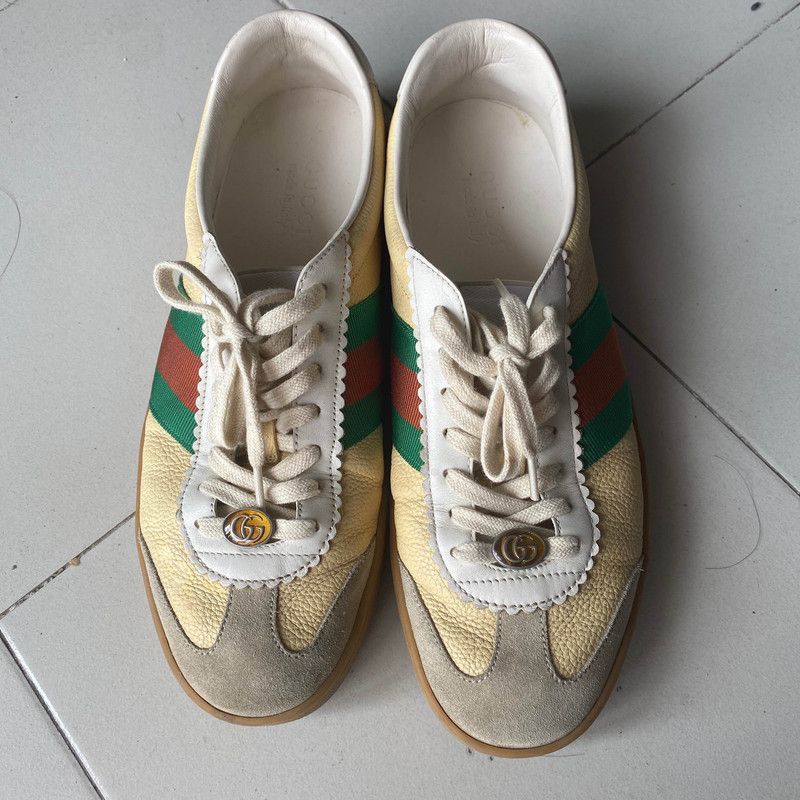 Gucci Gucci Brown and Green Leather Casual Sneakers 0079 Size US 9.5 / EU 42-43 - 2 Thumbnail