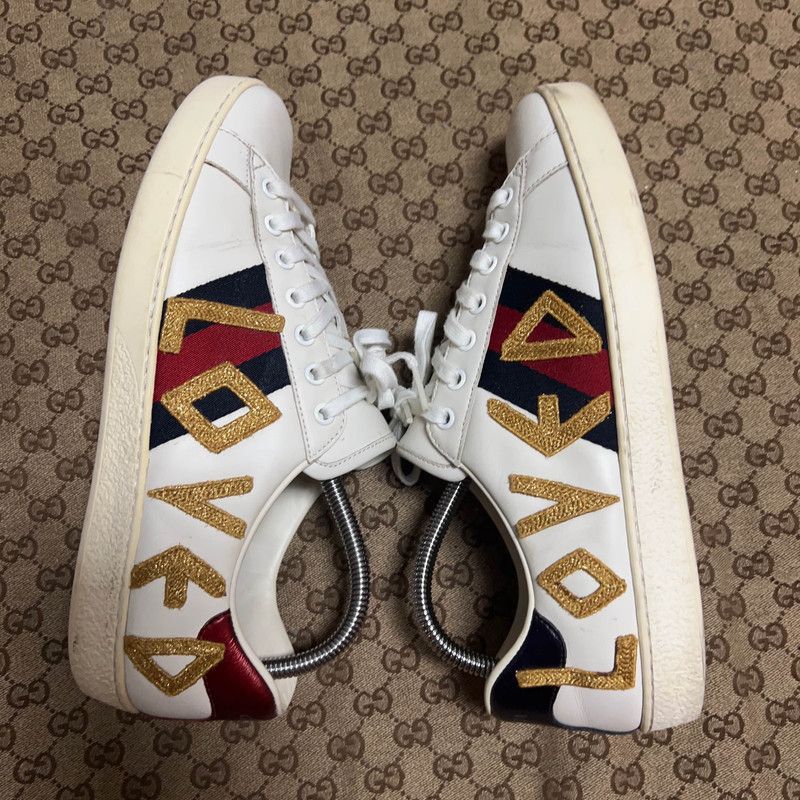 Gucci Gucci Ace Embroidered Love Fashion Sneakers 0079 Size US 8 / EU 41 - 7 Thumbnail