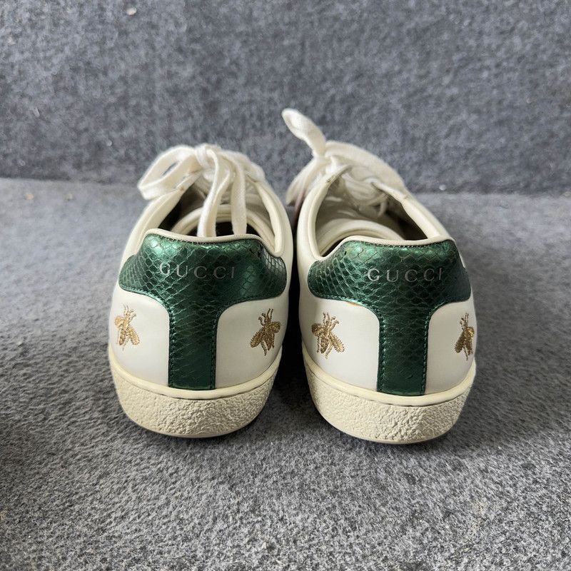 Gucci Gucci Ace Leather Bee Embroidered Sneakers 0079 Size US 8 / EU 41 - 3 Thumbnail