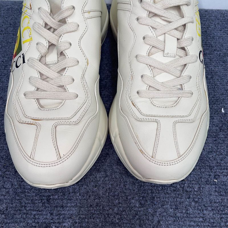 Gucci Gucci Rhyton Classic Logo Sneakers in Beige 0079 Size US 8 / EU 41 - 12 Thumbnail
