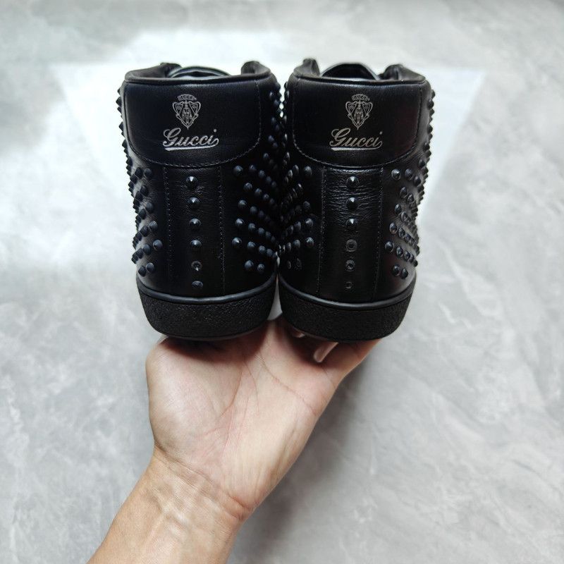 Gucci Gucci High-Top Studded Sneakers in Black 0079 Size US 8.5 / EU 41-42 - 3 Thumbnail