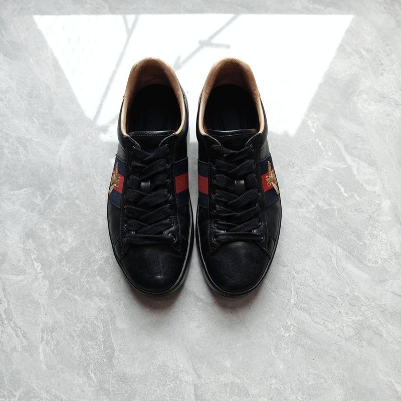 Gucci Gucci Ace Bee Black Fashion Sneakers for Men 0079 Size US 9.5 / EU 42-43 - 2 Thumbnail