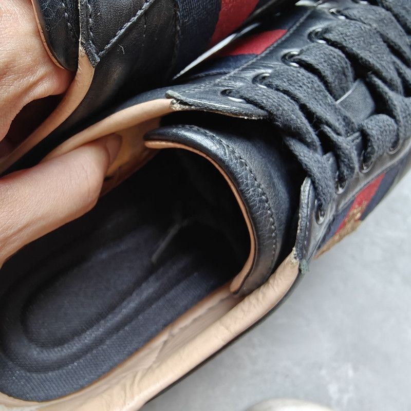 Gucci Gucci Ace Bee Black Fashion Sneakers for Men 0079 Size US 9.5 / EU 42-43 - 12 Thumbnail