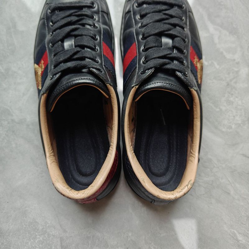 Gucci Gucci Ace Bee Black Fashion Sneakers for Men 0079 Size US 9.5 / EU 42-43 - 6 Thumbnail