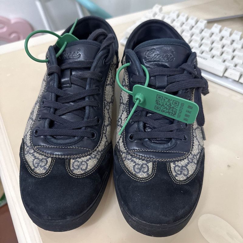 Gucci Gucci Dark Blue Leather Casual Sneakers 0079 Size US 8.5 / EU 41-42 - 2 Thumbnail