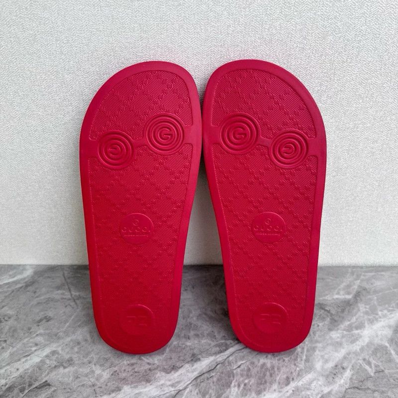 Gucci Gucci Red GG Mushroom Pattern Slide Sandals 0079 Size US 5.5 / EU 38 - 4 Thumbnail