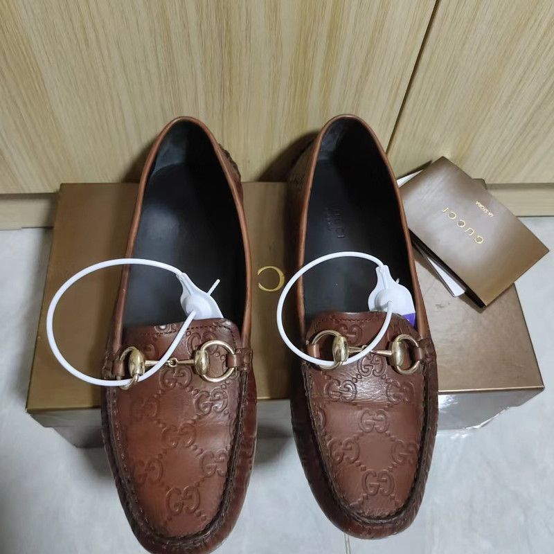 Gucci Gucci Brown Logo Print Loafers 0079 Size US 7.5 / EU 40-41 - 2 Thumbnail
