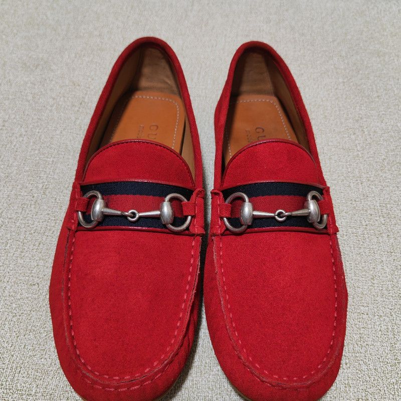 Gucci Gucci Stylish Red Suede Flats 0079 Size US 9.5 / EU 42-43 - 2 Thumbnail