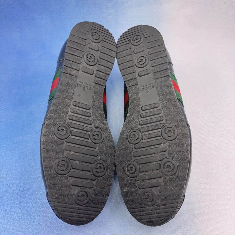 Gucci Gucci Black Leather Casual Sneakers 0079 Size US 8.5 / EU 41-42 - 4 Thumbnail