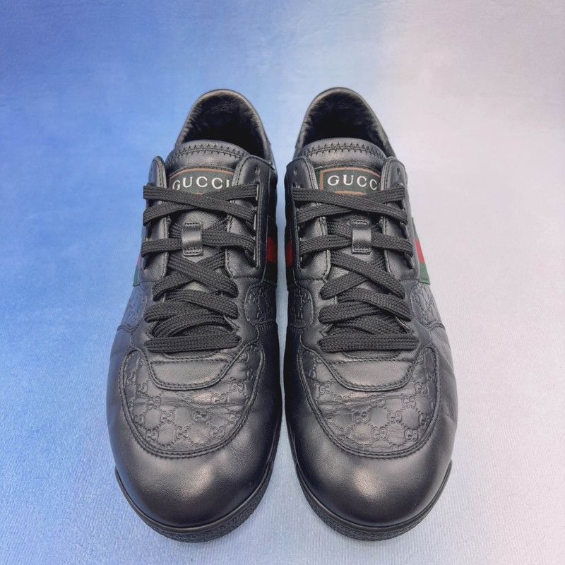 Gucci Gucci Black Leather Casual Sneakers 0079 Size US 8.5 / EU 41-42 - 2 Thumbnail