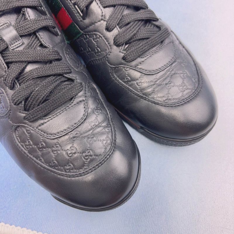 Gucci Gucci Black Leather Casual Sneakers 0079 Size US 8.5 / EU 41-42 - 7 Thumbnail