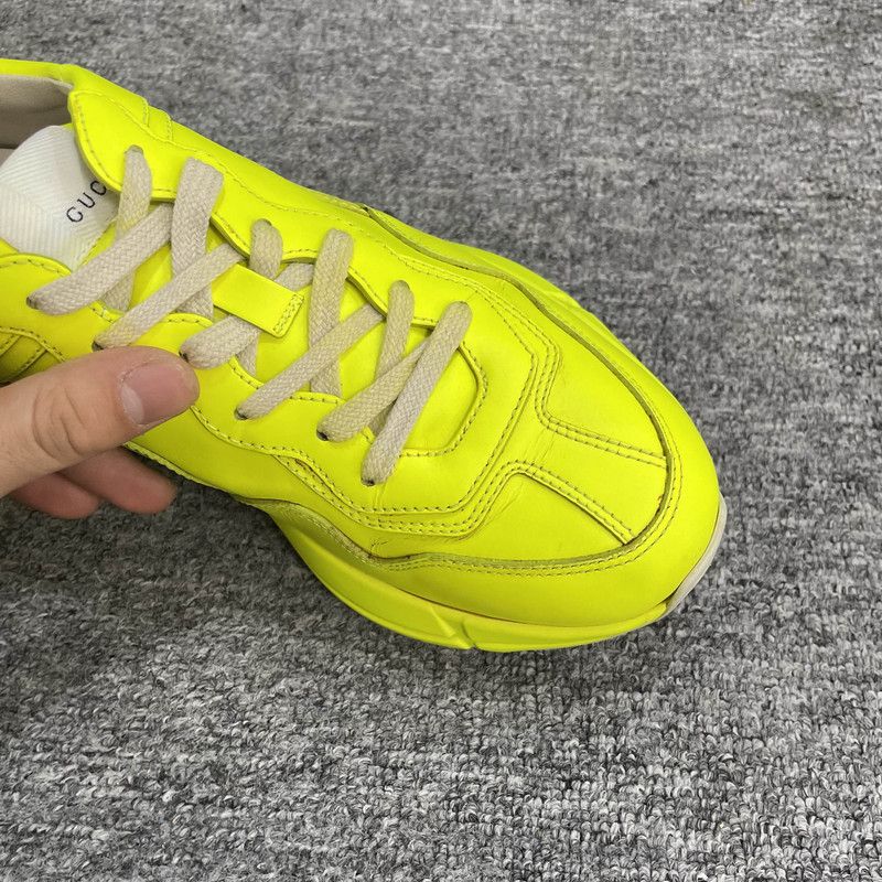Gucci Gucci Rhyton Leather Low-Top Sneakers in Yellow 0079 Size US 8 / EU 41 - 8 Thumbnail