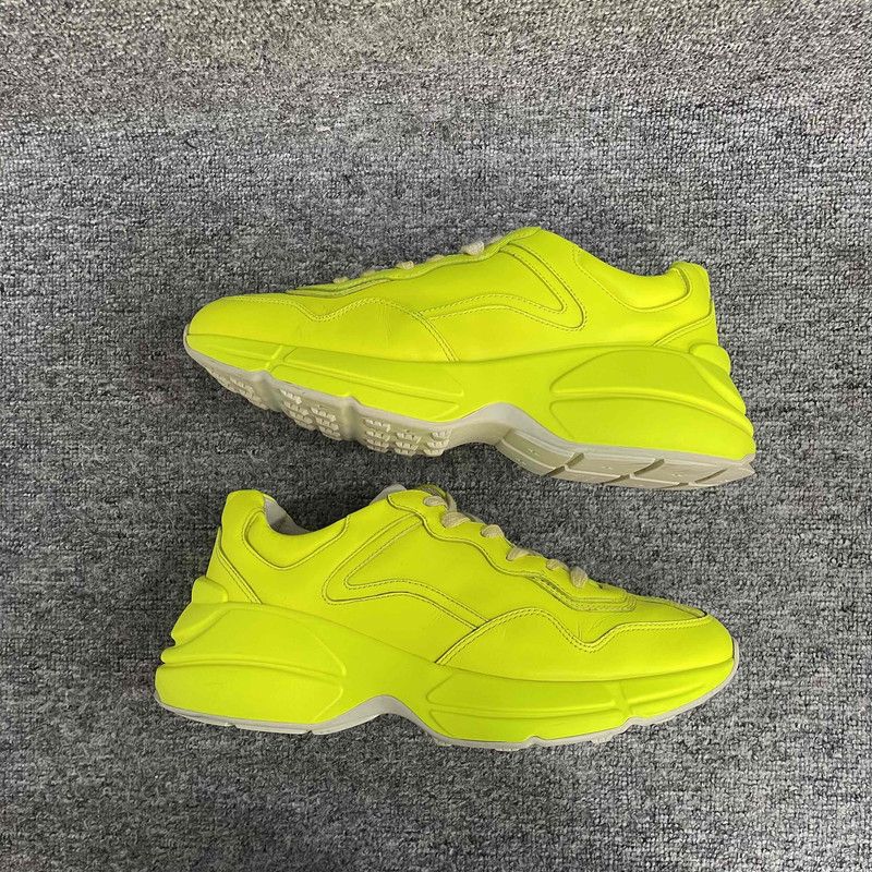 Gucci Gucci Rhyton Leather Low-Top Sneakers in Yellow 0079 Size US 8 / EU 41 - 11 Thumbnail