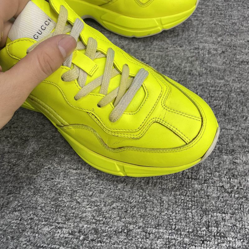 Gucci Gucci Rhyton Leather Low-Top Sneakers in Yellow 0079 Size US 8 / EU 41 - 7 Thumbnail