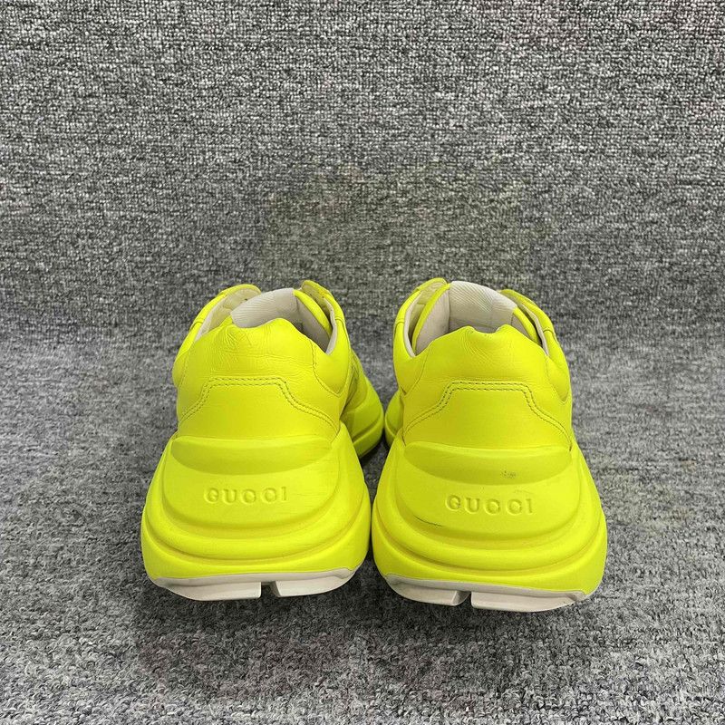 Gucci Gucci Rhyton Leather Low-Top Sneakers in Yellow 0079 Size US 8 / EU 41 - 3 Thumbnail