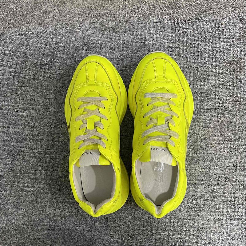 Gucci Gucci Rhyton Leather Low-Top Sneakers in Yellow 0079 Size US 8 / EU 41 - 13 Thumbnail