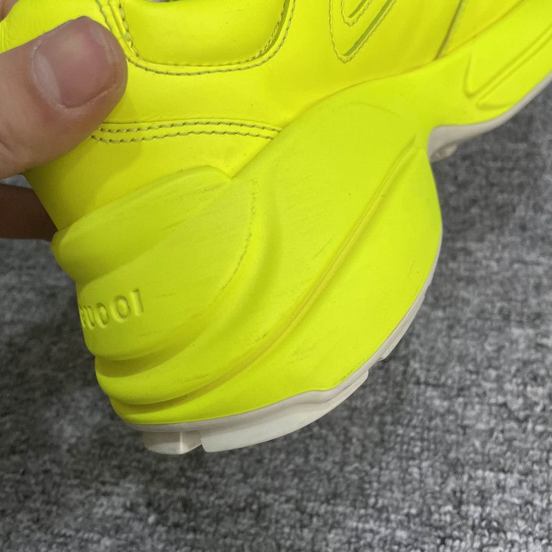 Gucci Gucci Rhyton Leather Low-Top Sneakers in Yellow 0079 Size US 8 / EU 41 - 9 Thumbnail