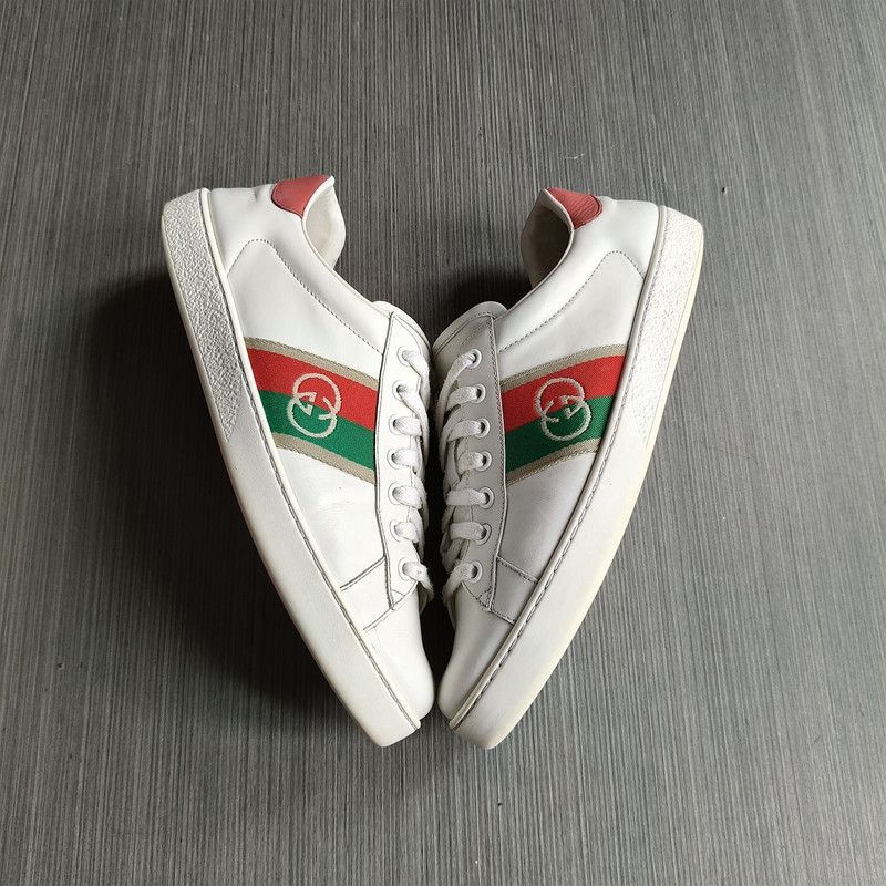 Gucci Gucci Ace Leather Double G Sneakers for Men 0079 Size US 8 / EU 41 - 7 Thumbnail