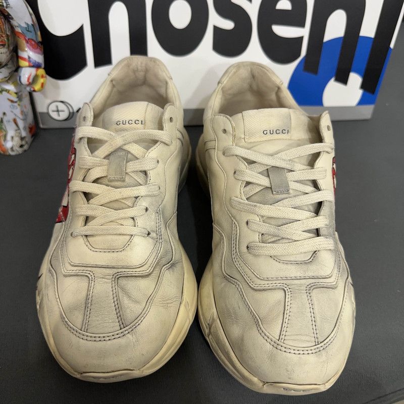 Gucci Gucci Rhyton Leather Lip Print Low-Top Sneakers 0079 Size US 8.5 / EU 41-42 - 2 Thumbnail