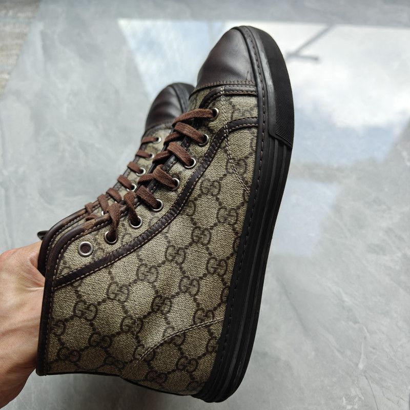 Gucci Gucci High-Top Sneakers with Double G Design 0079 Size US 8 / EU 41 - 7 Thumbnail