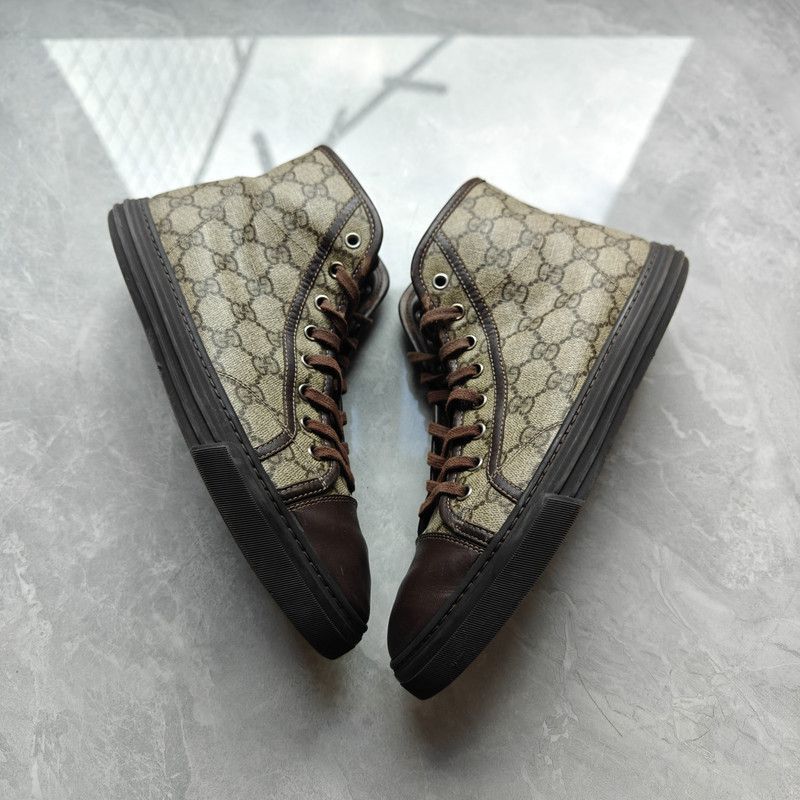 Gucci Gucci High-Top Sneakers with Double G Design 0079 Size US 8 / EU 41 - 11 Thumbnail