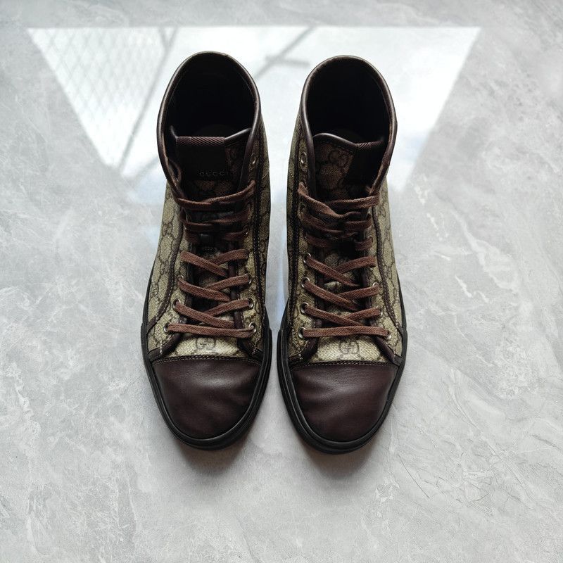 Gucci Gucci High-Top Sneakers with Double G Design 0079 Size US 8 / EU 41 - 2 Thumbnail