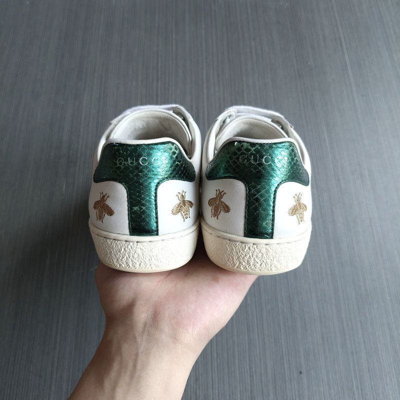 Gucci Gucci Ace Leather Embroidered Bee Sneakers 0079 Size US 8.5 / EU 41-42 - 3 Thumbnail