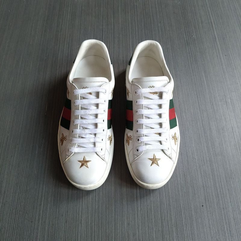 Gucci Gucci Ace Leather Embroidered Bee Sneakers 0079 Size US 8.5 / EU 41-42 - 2 Thumbnail