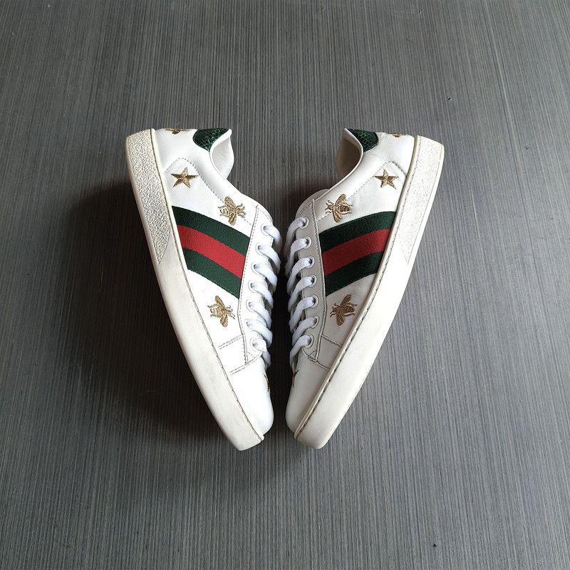 Gucci Gucci Ace Leather Embroidered Bee Sneakers 0079 Size US 8.5 / EU 41-42 - 9 Thumbnail