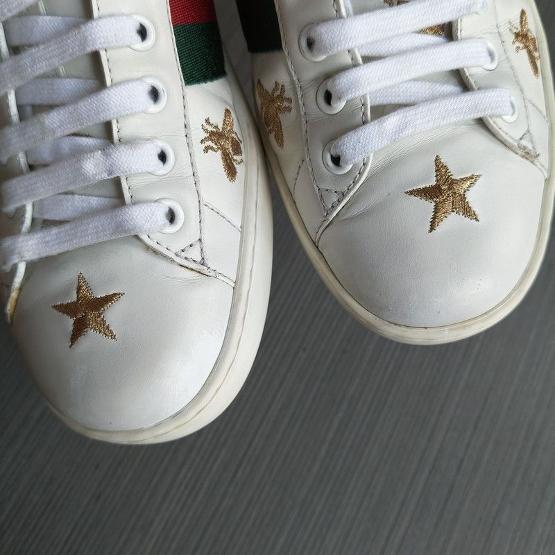 Gucci Gucci Ace Leather Embroidered Bee Sneakers 0079 Size US 8.5 / EU 41-42 - 7 Thumbnail