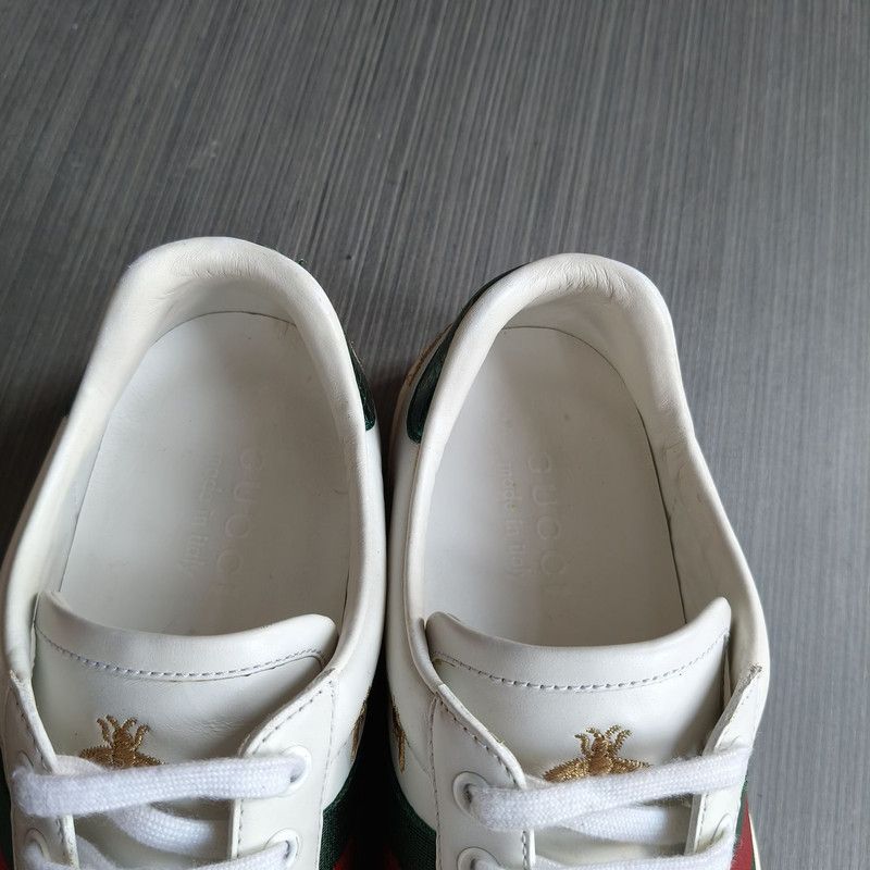 Gucci Gucci Ace Leather Embroidered Bee Sneakers 0079 Size US 8.5 / EU 41-42 - 10 Thumbnail