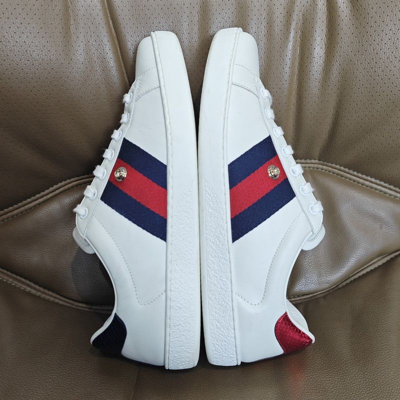 Gucci Gucci Stylish White Sneakers with Colorful Stripes 0079 Size US 8 / EU 41 - 6 Thumbnail