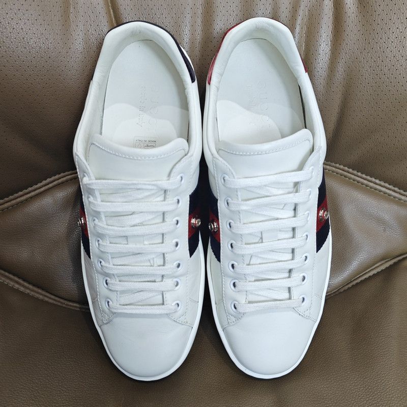 Gucci Gucci Stylish White Sneakers with Colorful Stripes 0079 Size US 8 / EU 41 - 8 Thumbnail