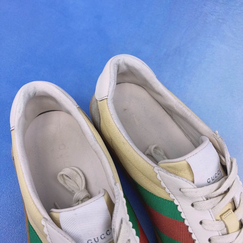 Gucci Gucci G74 Web Leather Sneakers for Men 0079 Size US 9 / EU 42 - 9 Thumbnail