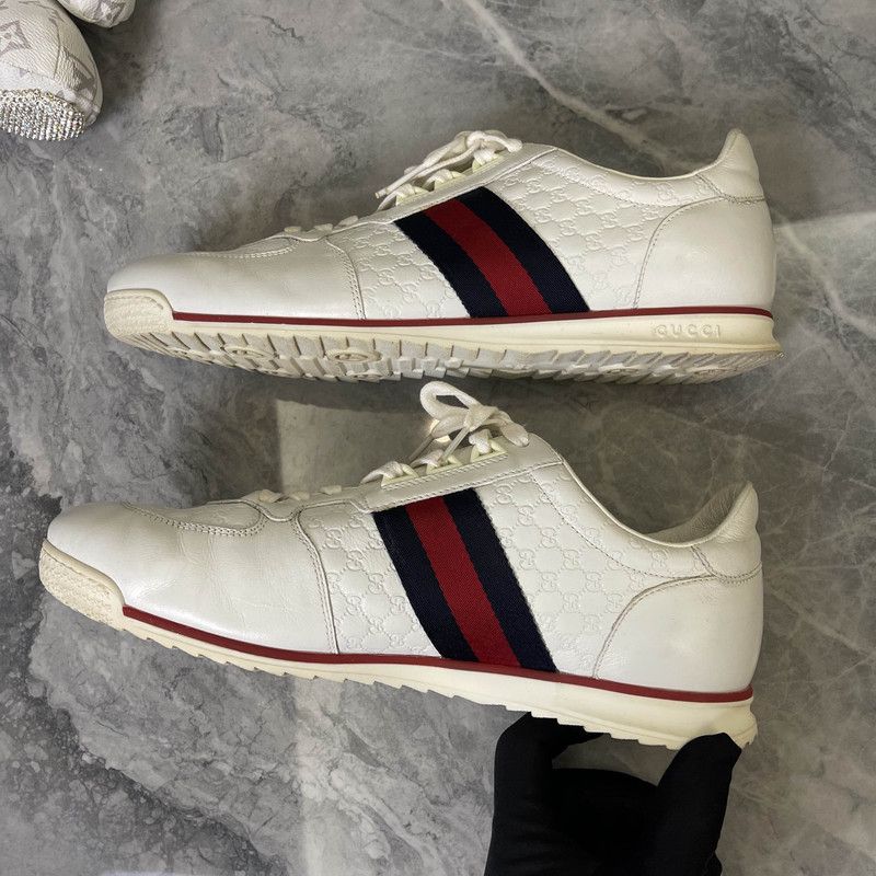 Gucci Gucci Leather GG Canvas Sneakers 0079 Size US 9.5 / EU 42-43 - 19 Thumbnail