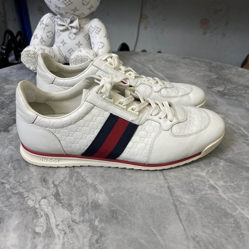 Gucci Gucci Leather GG Canvas Sneakers 0079 Size US 9.5 / EU 42-43 - 6 Thumbnail