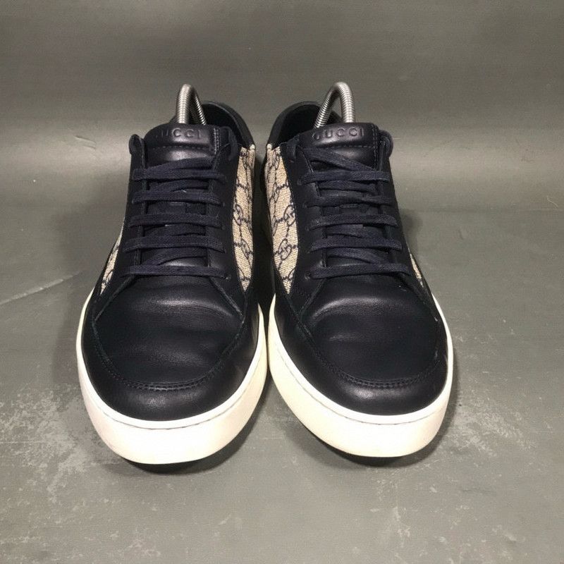 Gucci Gucci Ace Leather Sneakers with Double G Pattern 0079 Size US 9.5 / EU 42-43 - 2 Thumbnail