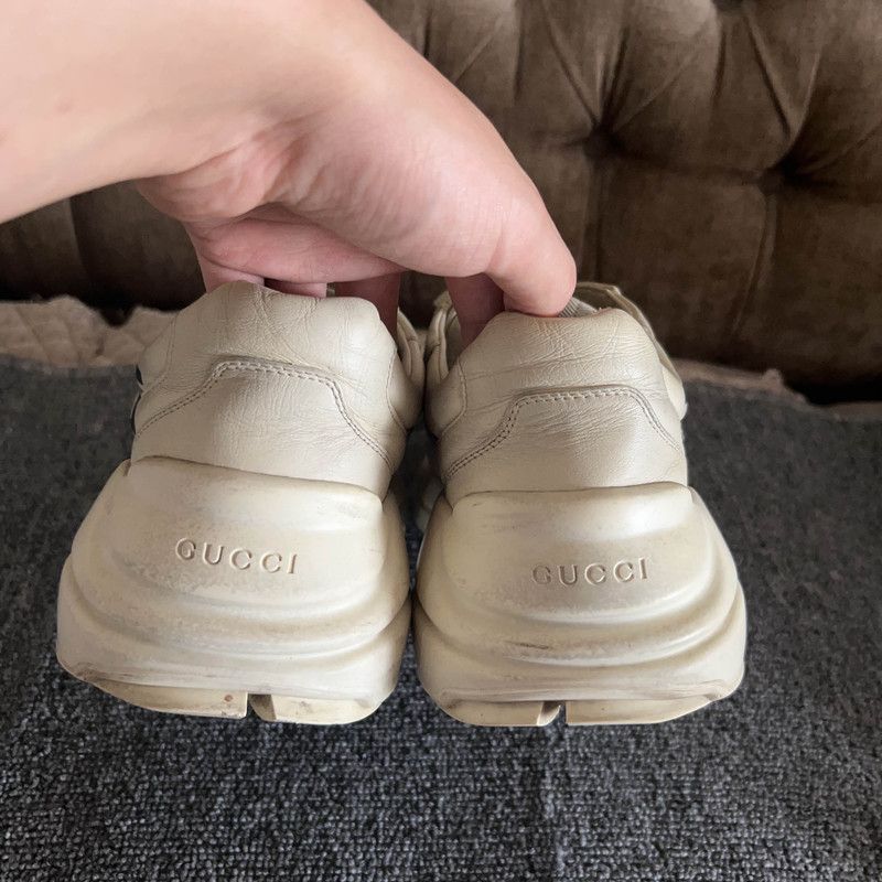 Gucci Gucci Rhyton Leather Sneakers with Lip Print 0079 Size US 8.5 / EU 41-42 - 7 Thumbnail