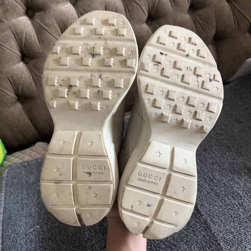 Gucci Gucci Rhyton Leather Sneakers with Lip Print 0079 Size US 8.5 / EU 41-42 - 4 Thumbnail