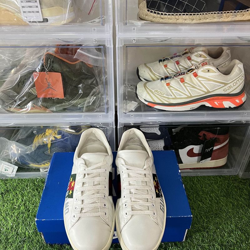 Gucci Gucci Ace Band Retro Low-top Sneakers for Men 0079 Size US 10.5 / EU 43-44 - 2 Thumbnail