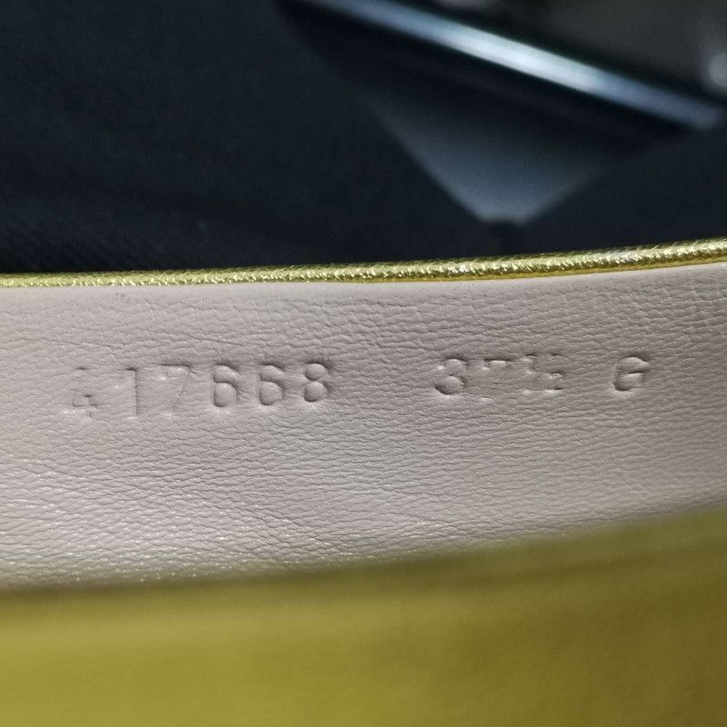 Gucci Gucci Gold Flats with Signature Green-Red Stripe 0079 Size US 7.5 / EU 40-41 - 5 Thumbnail
