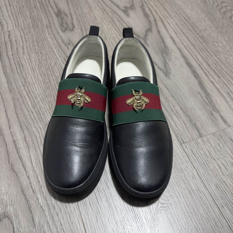 Gucci Gucci Black Slip-On Sneakers with Bee Detail 0079 Size US 8.5 / EU 41-42 - 2 Thumbnail