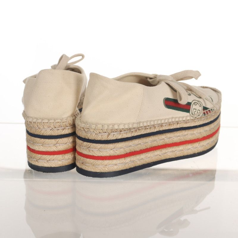 Gucci Gucci Women's New Logo Canvas Wedge Sneakers 0079 Size US 6.5 / EU 39-40 - 4 Thumbnail